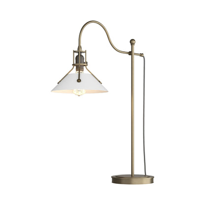 Henry Table Lamp in Soft Gold/White.
