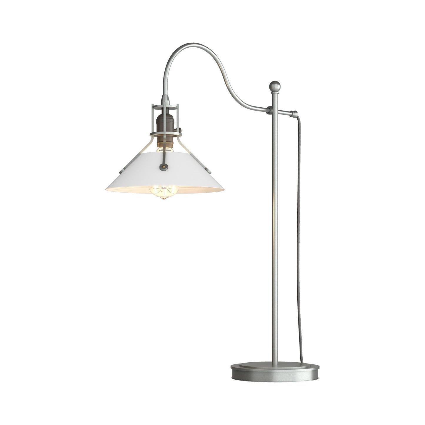 Henry Table Lamp in Vintage Platinum/White.