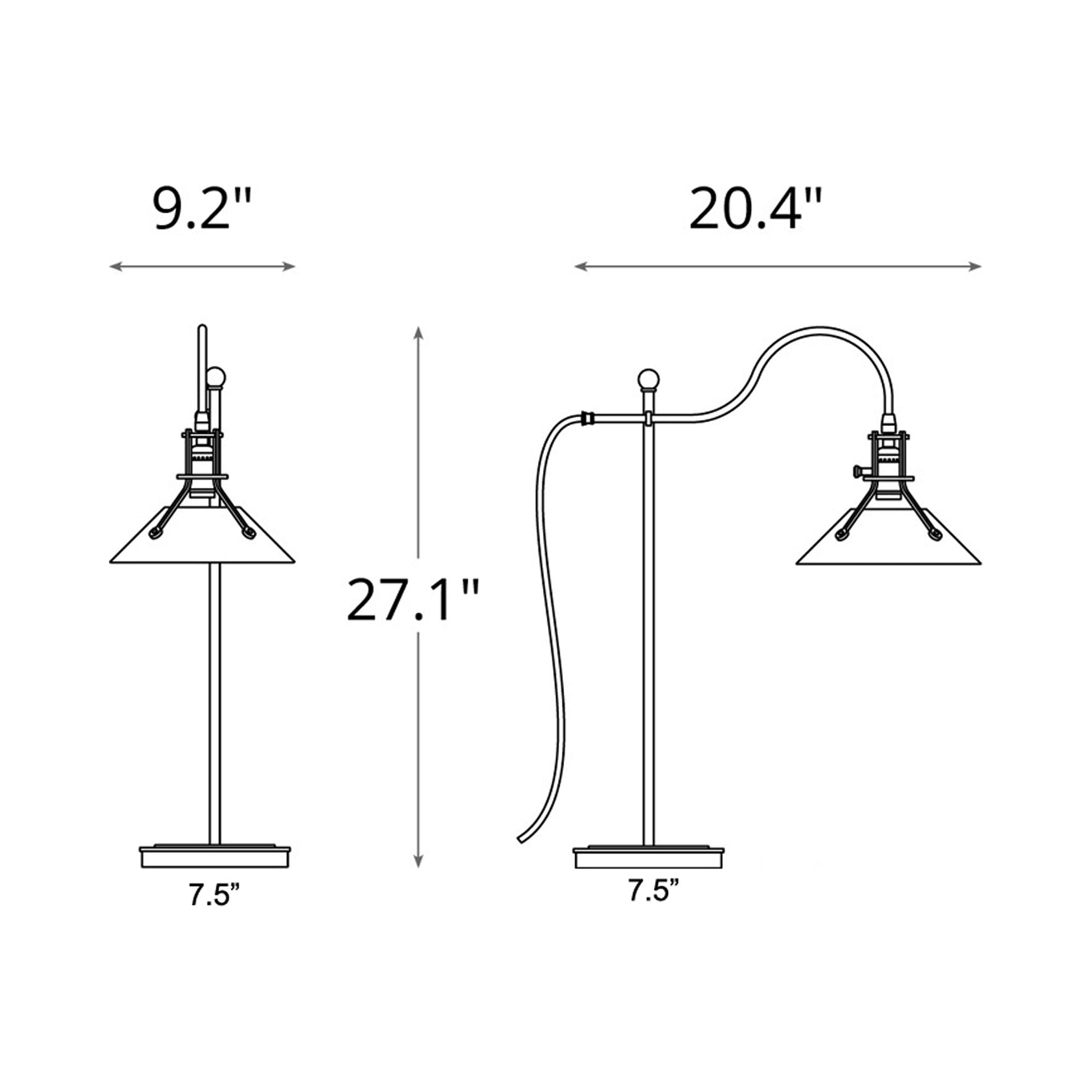 Henry Table Lamp - line drawing.
