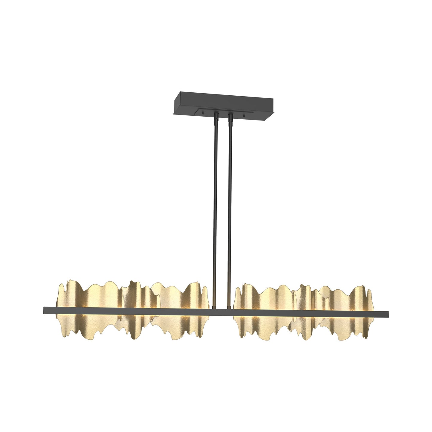 Hildene LED Pendant Light in Black/Modern Brass.