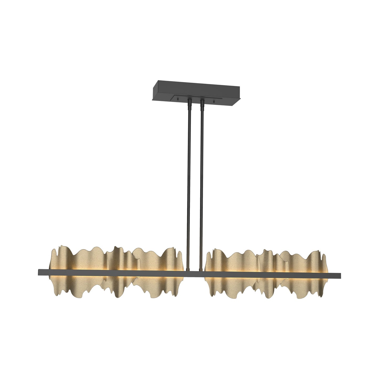 Hildene LED Pendant Light in Black/Soft Gold.