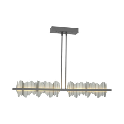 Hildene LED Pendant Light in Black/Vintage Platinum.