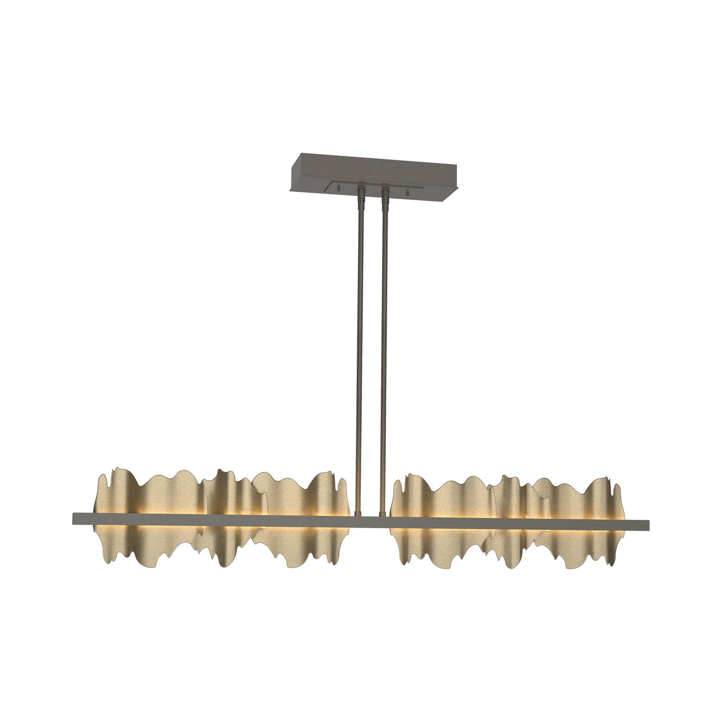 Hildene LED Pendant Light in Dark Smoke/Soft Gold.