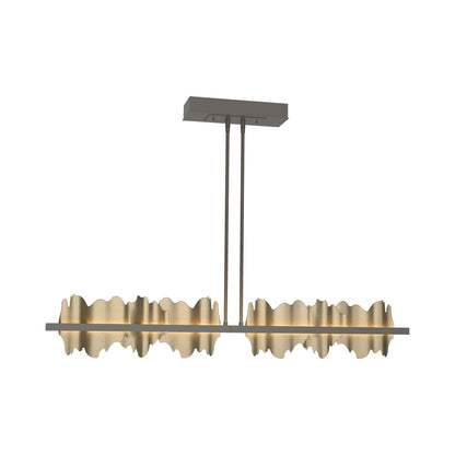 Hildene LED Pendant Light in Dark Smoke/Soft Gold.