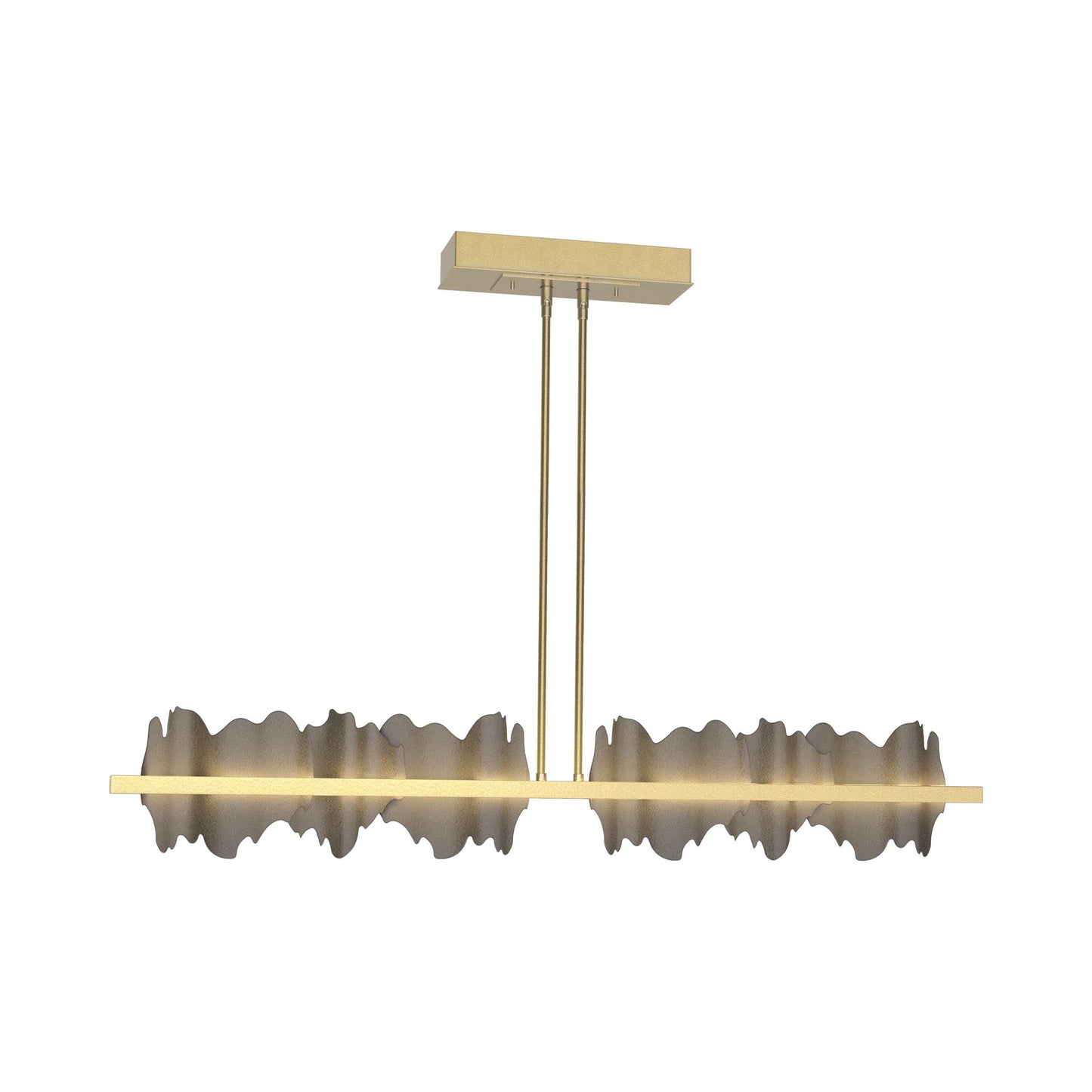 Hildene LED Pendant Light in Modern Brass/Dark Smoke.