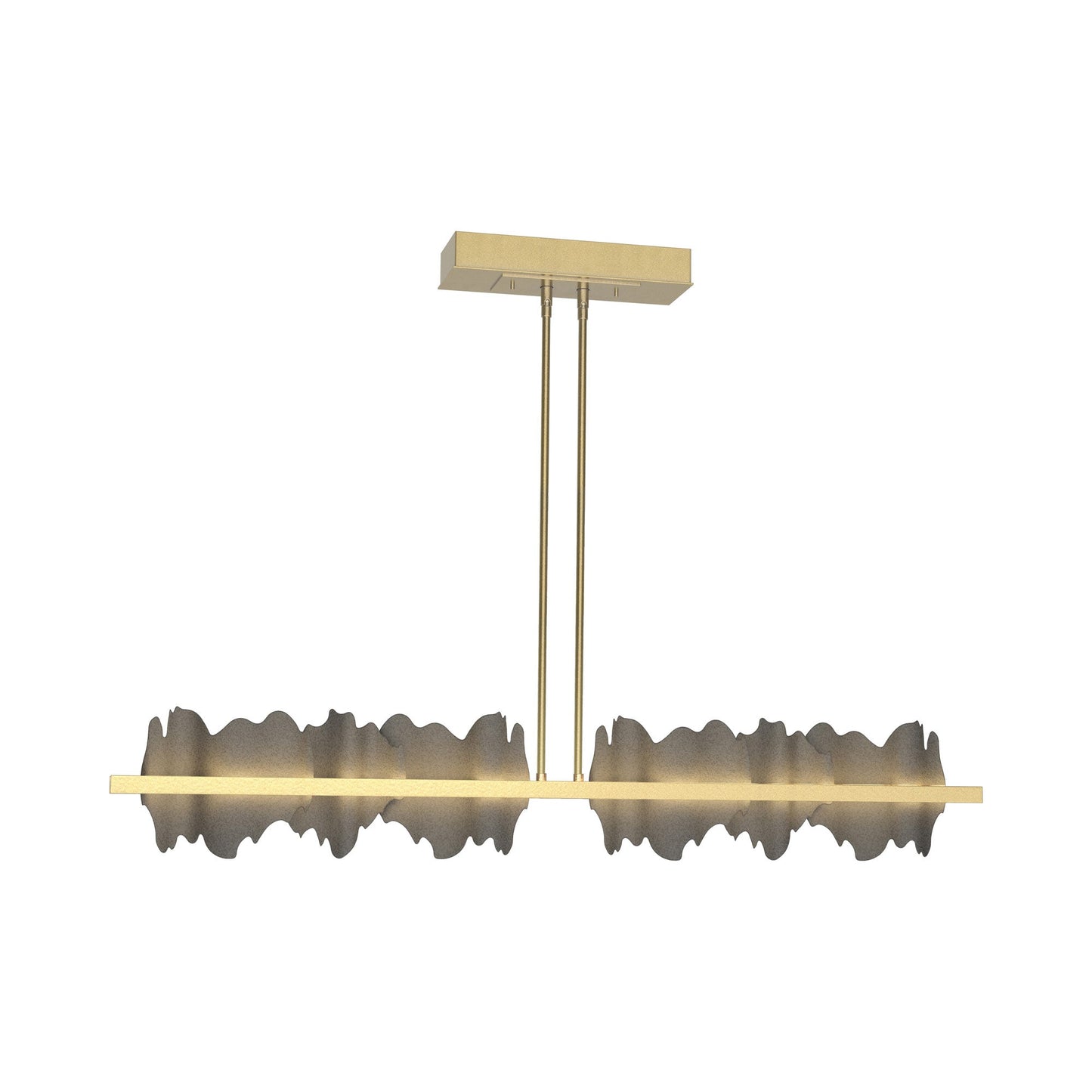 Hildene LED Pendant Light in Modern Brass/Natural Iron.