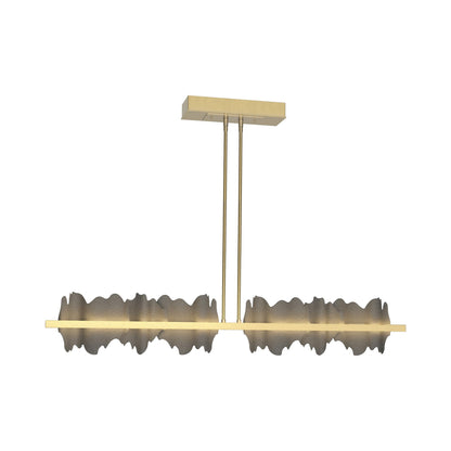 Hildene LED Pendant Light in Modern Brass/Natural Iron.