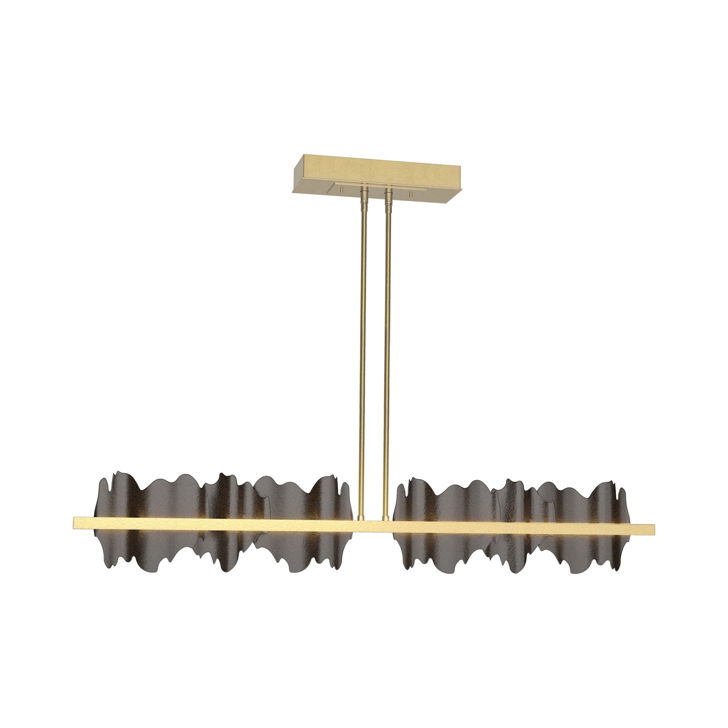 Hildene LED Pendant Light in Modern Brass/Oil Rubbed Bronze.