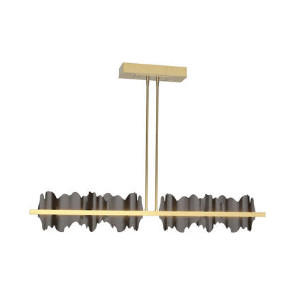 Hildene LED Pendant Light in Modern Brass/Oil Rubbed Bronze.