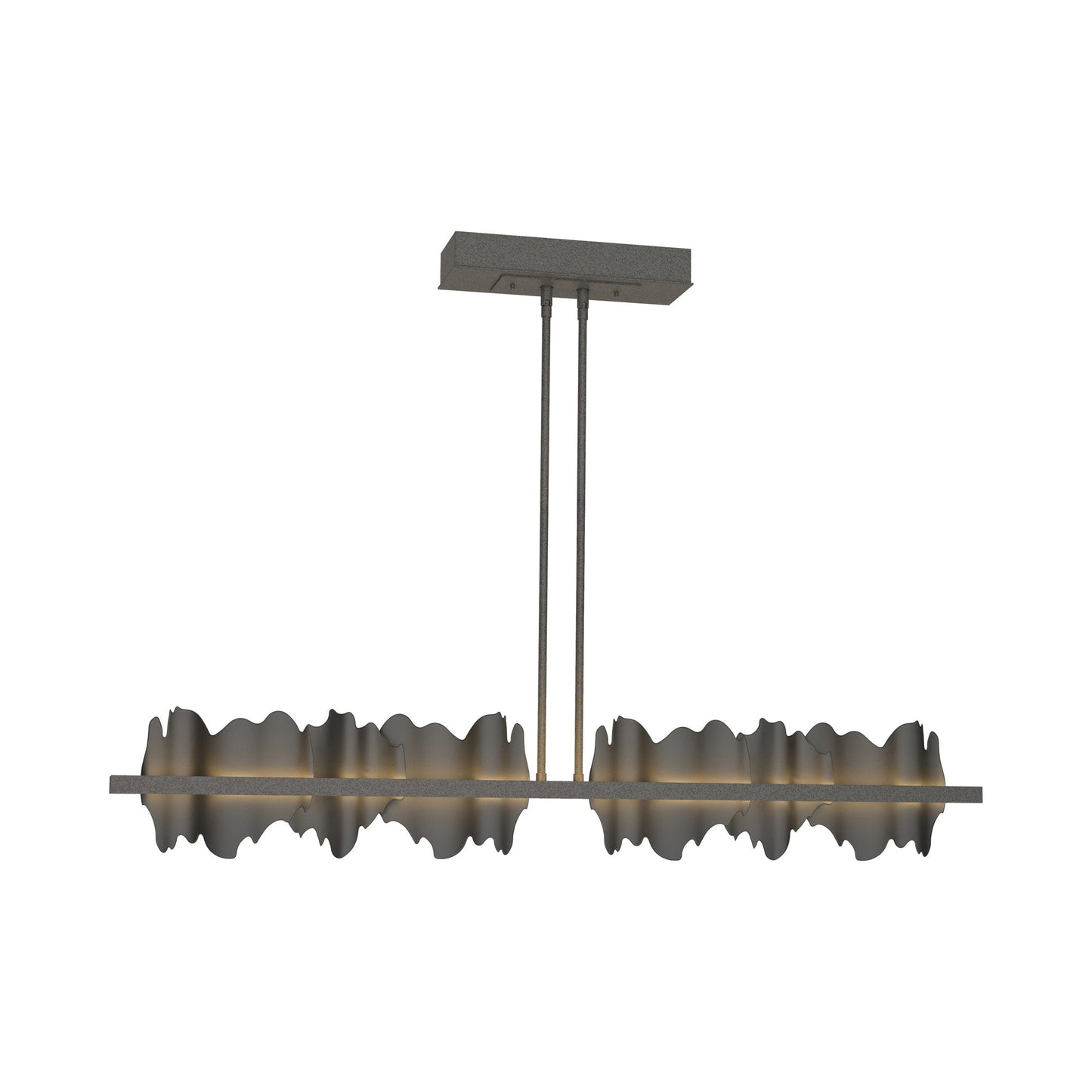 Hildene LED Pendant Light in Natural Iron/Black.