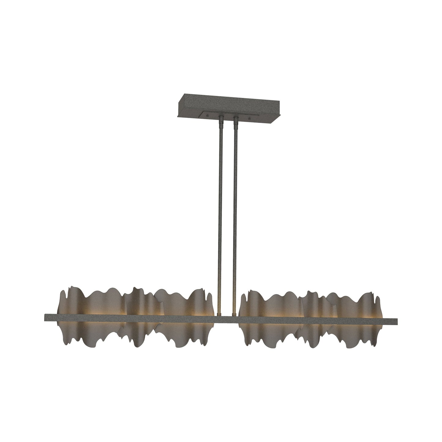 Hildene LED Pendant Light in Natural Iron/Dark Smoke.