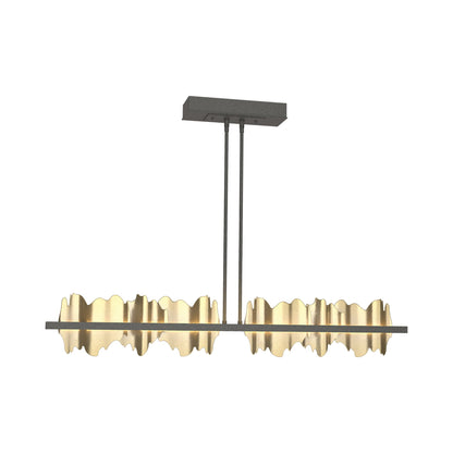 Hildene LED Pendant Light in Natural Iron/Modern Brass.