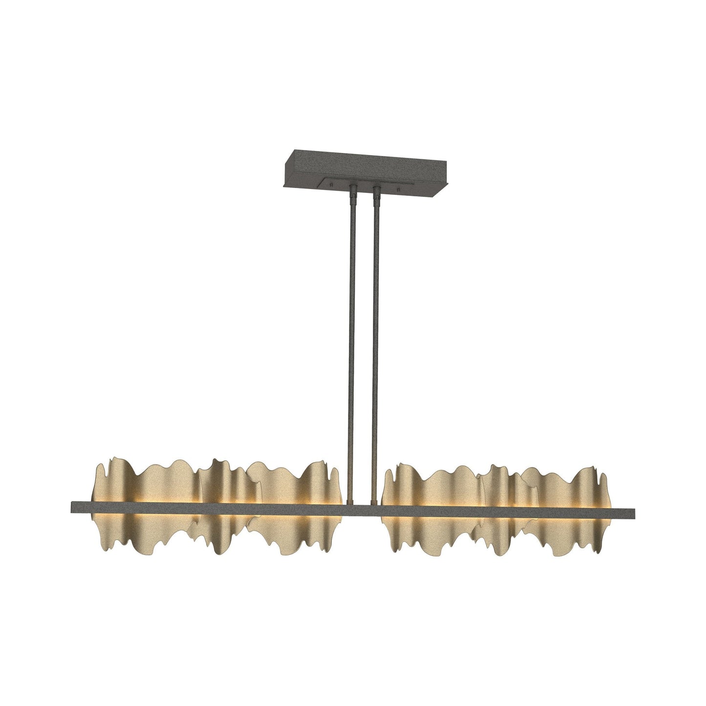 Hildene LED Pendant Light in Natural Iron/Soft Gold.