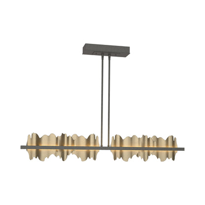 Hildene LED Pendant Light in Natural Iron/Soft Gold.
