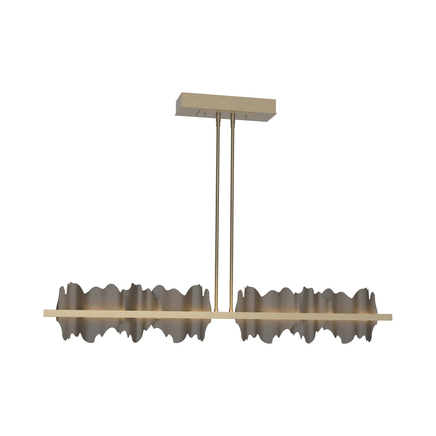 Hildene LED Pendant Light in Soft Gold/Dark Smoke.