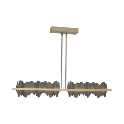 Hildene LED Pendant Light in Soft Gold/Natural Iron.