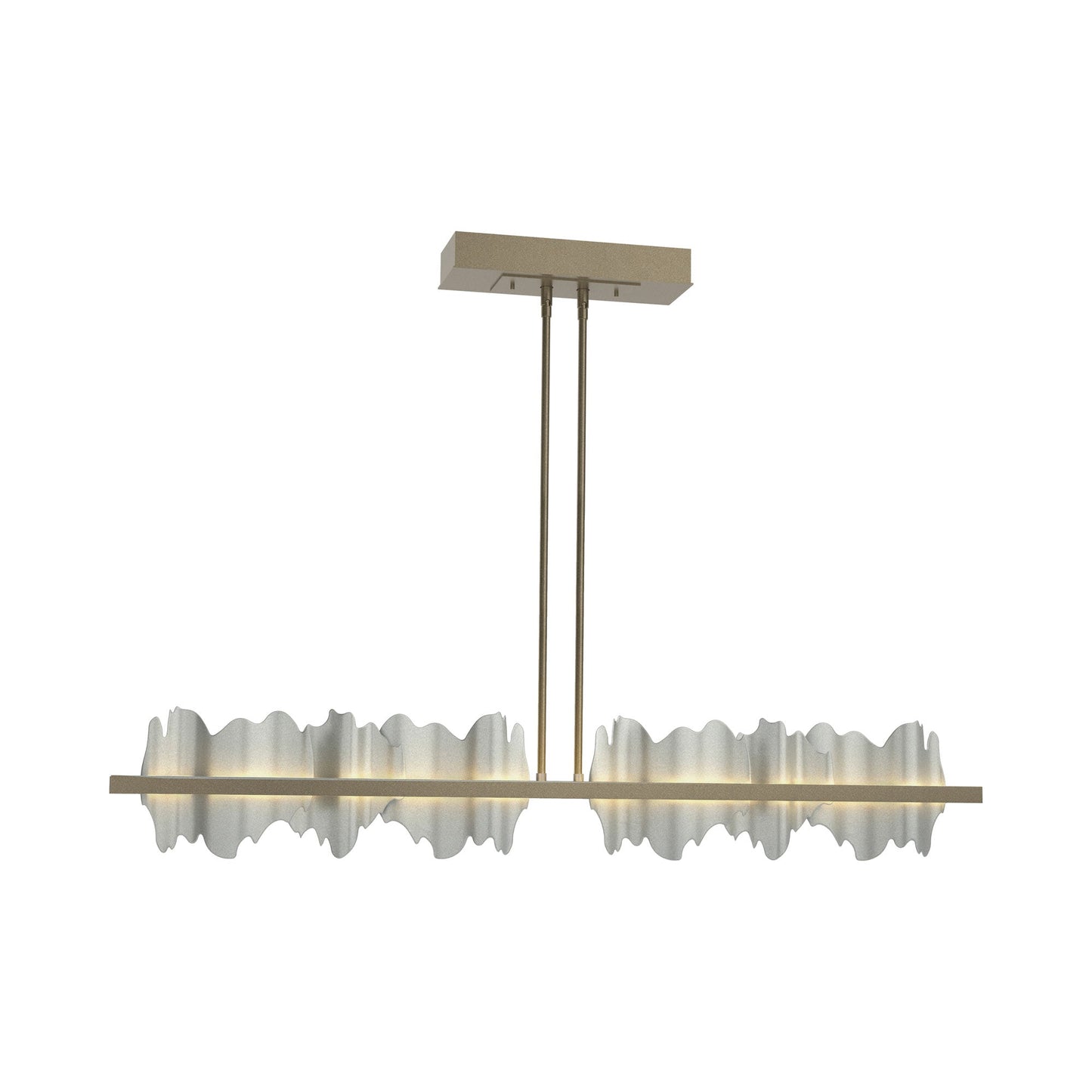 Hildene LED Pendant Light in Soft Gold/Vintage Platinum.