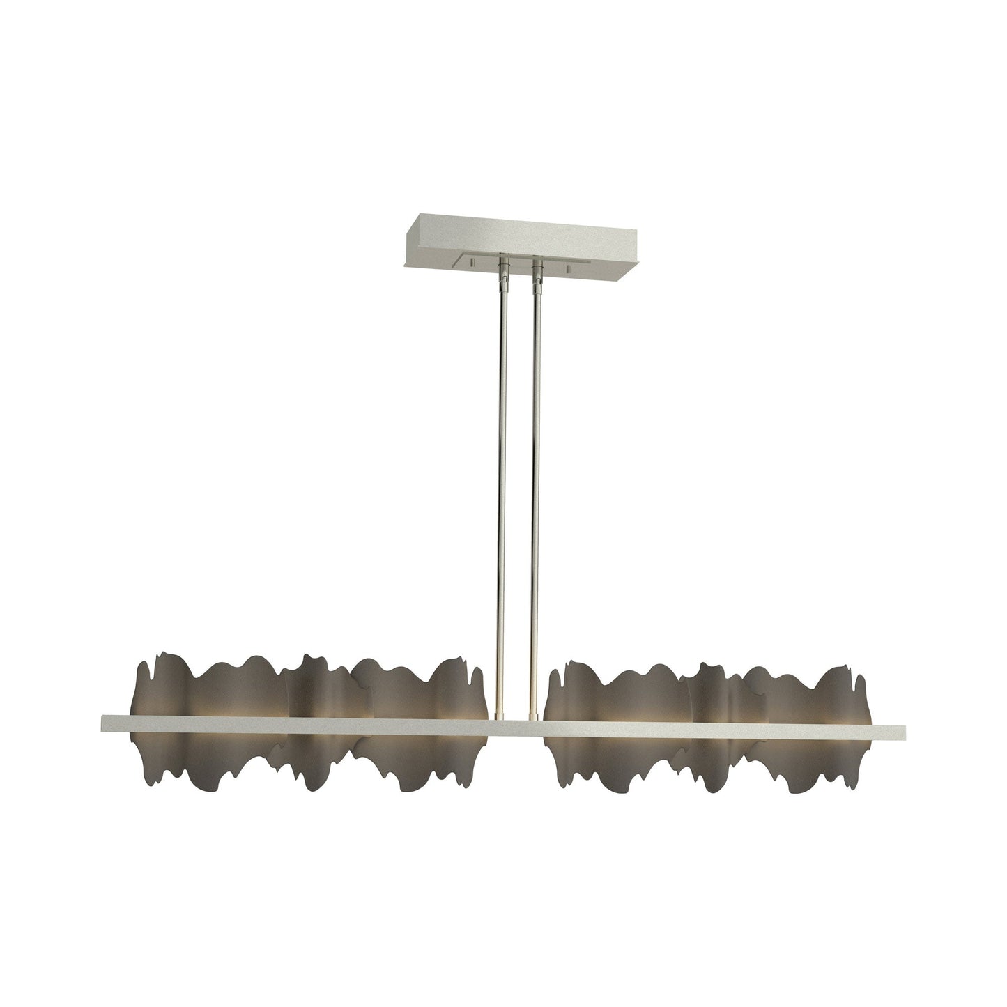 Hildene LED Pendant Light in Sterling/Dark Smoke.