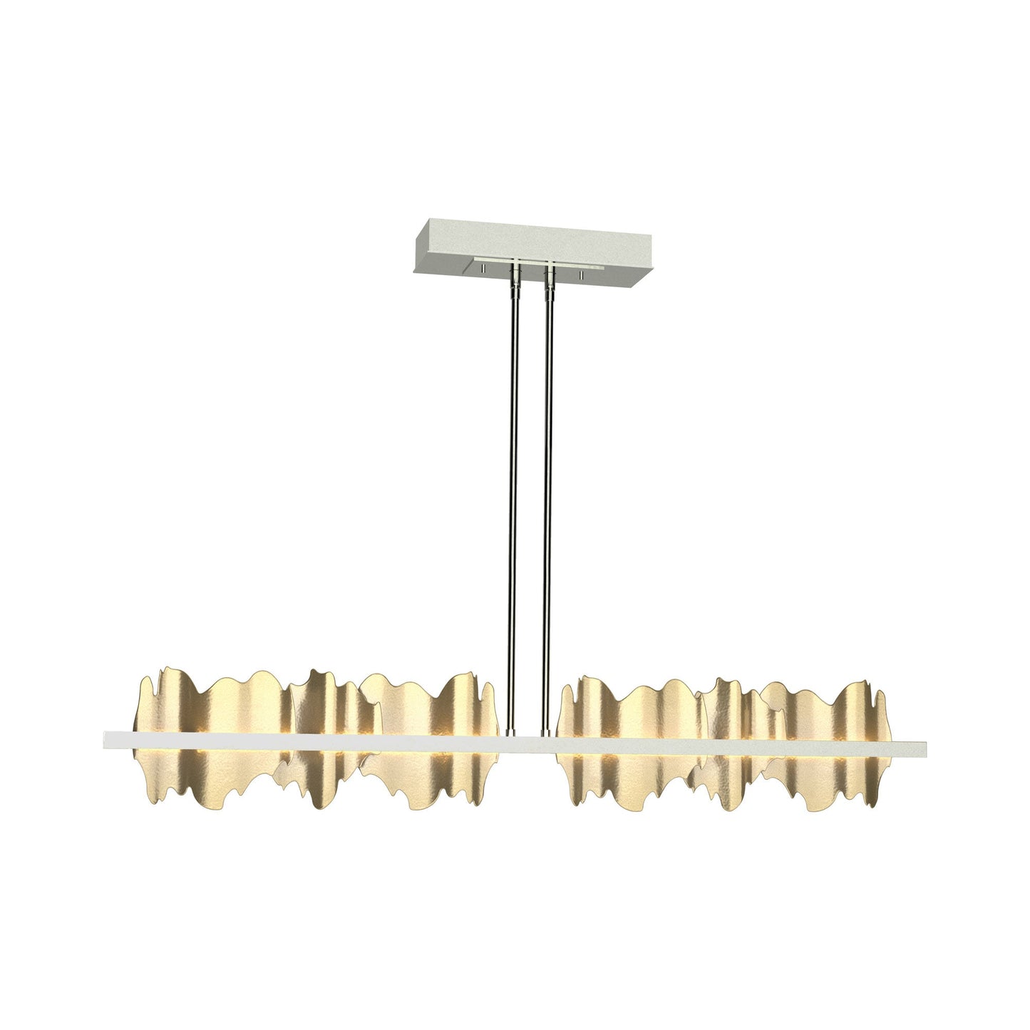 Hildene LED Pendant Light in Sterling/Modern Brass.