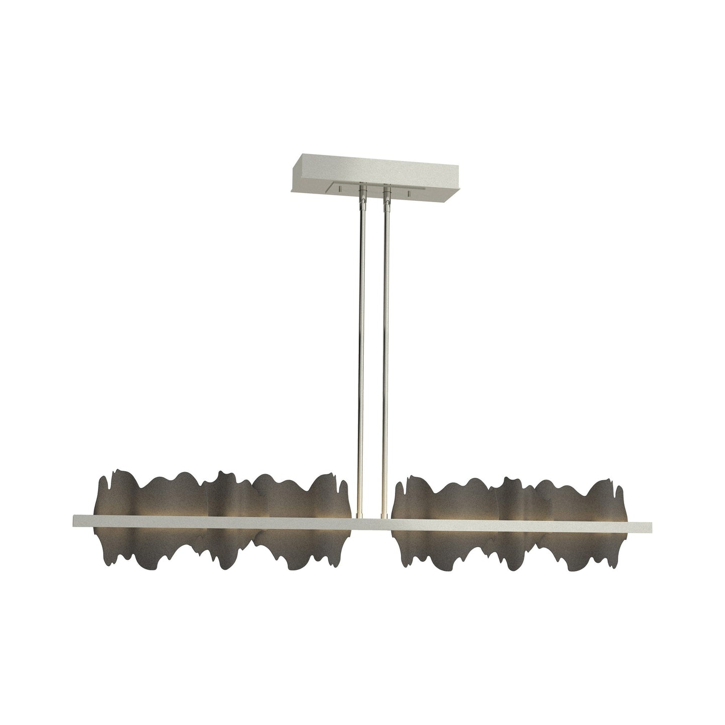 Hildene LED Pendant Light in Sterling/Natural Iron.
