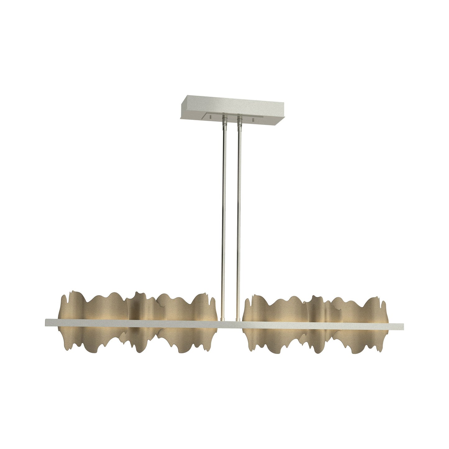 Hildene LED Pendant Light in Sterling/Soft Gold.