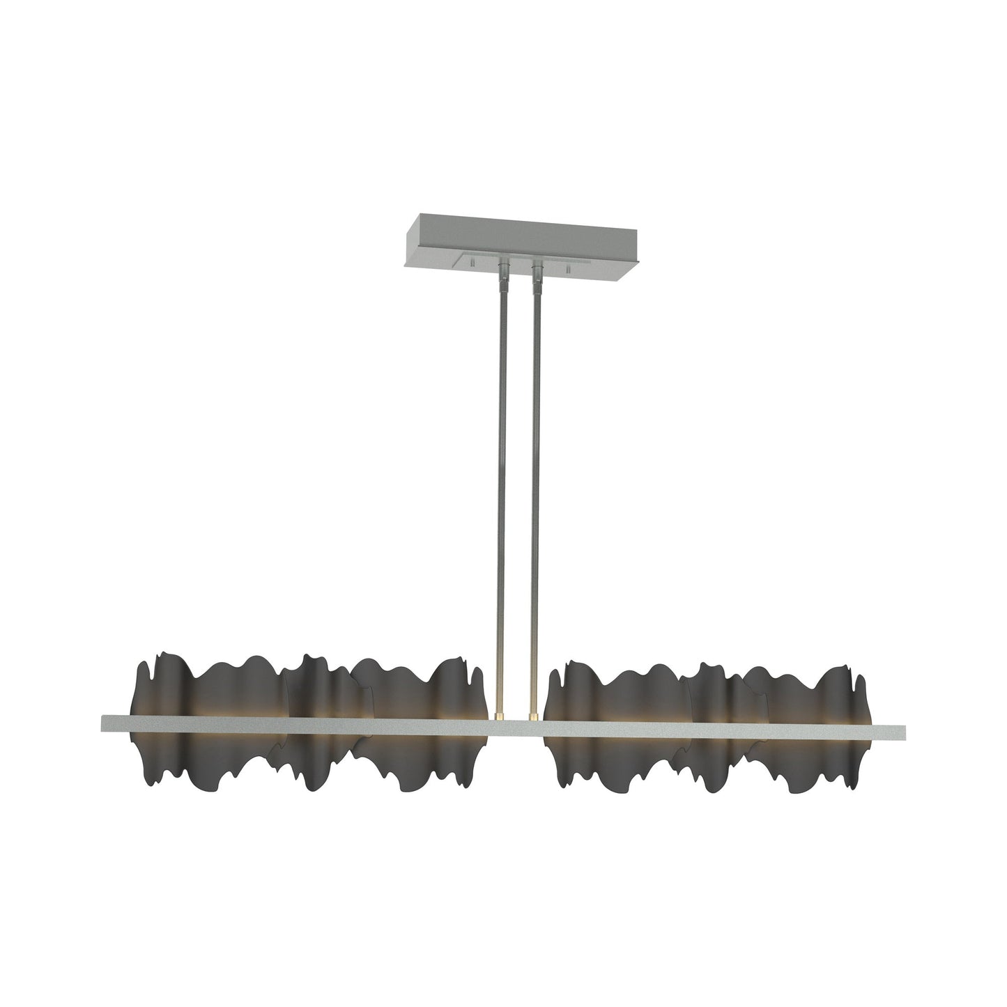 Hildene LED Pendant Light in Vintage Platinum/Black.