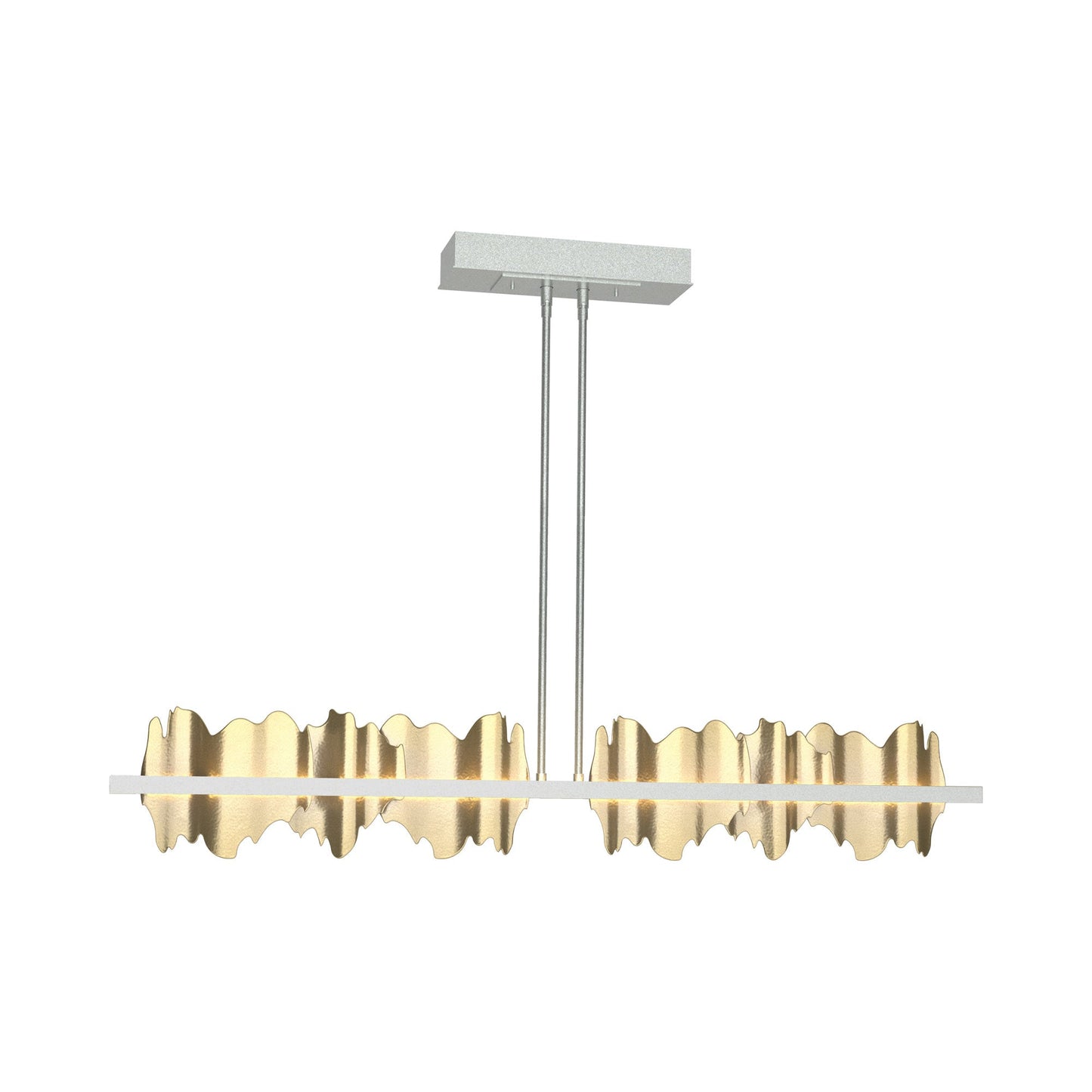 Hildene LED Pendant Light in Vintage Platinum/Modern Brass.