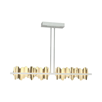 Hildene LED Pendant Light in Vintage Platinum/Modern Brass.