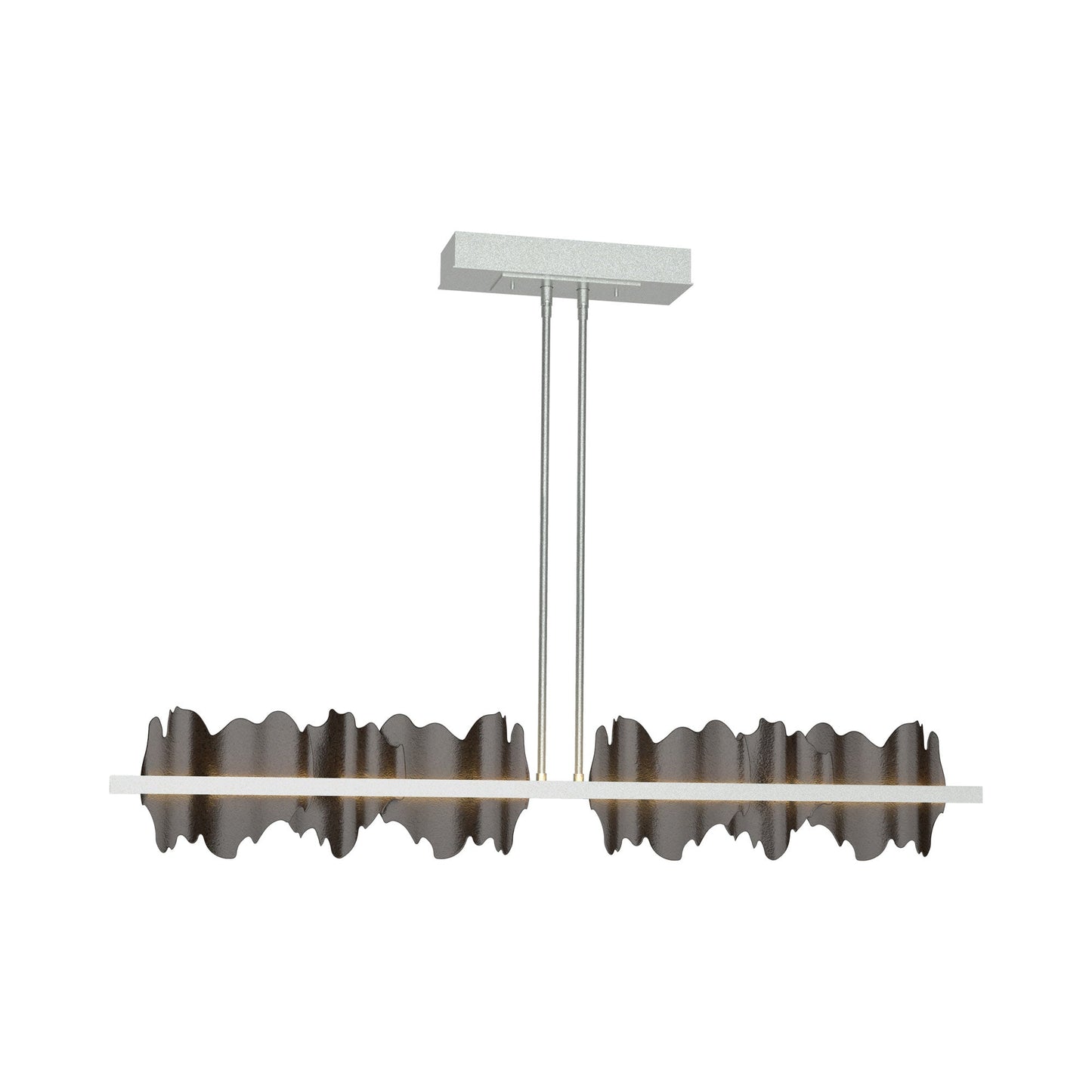 Hildene LED Pendant Light in Vintage Platinum/Oil Rubbed Bronze.