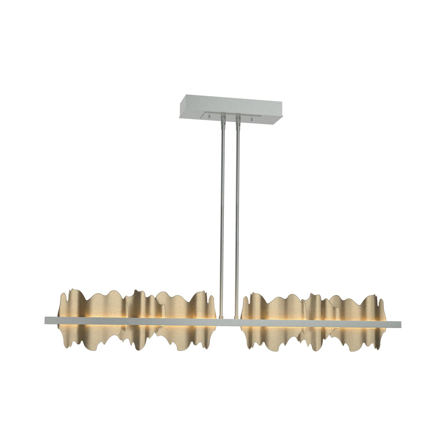 Hildene LED Pendant Light in Vintage Platinum/Soft Gold.