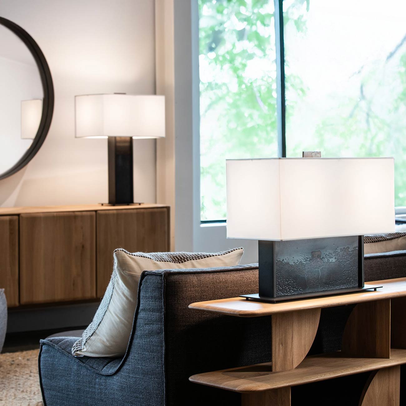 Horizon Console Table Lamp in living room.