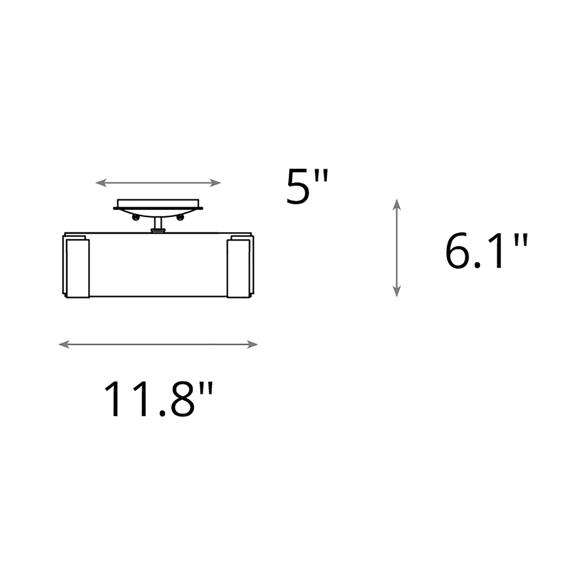 Impressions Semi Flush Mount Ceiling Light - line drawing.