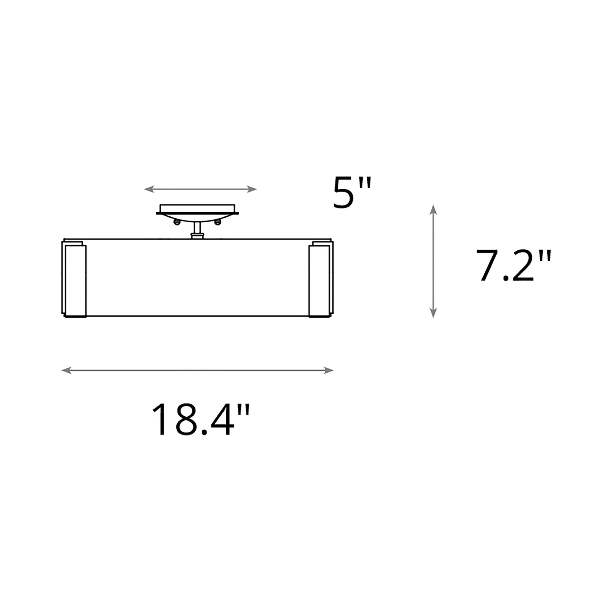 Impressions Semi Flush Mount Ceiling Light - line drawing.