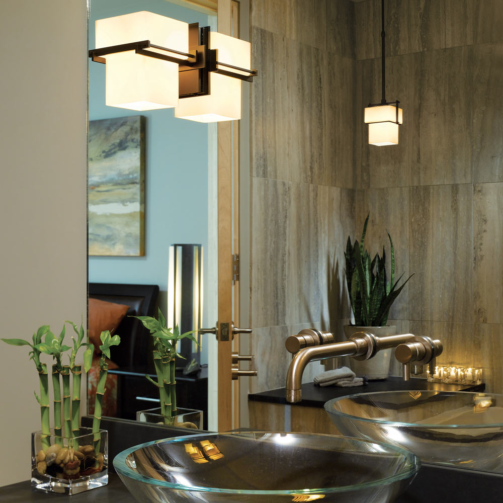 Kakomi Bath Wall Light in bathroom.