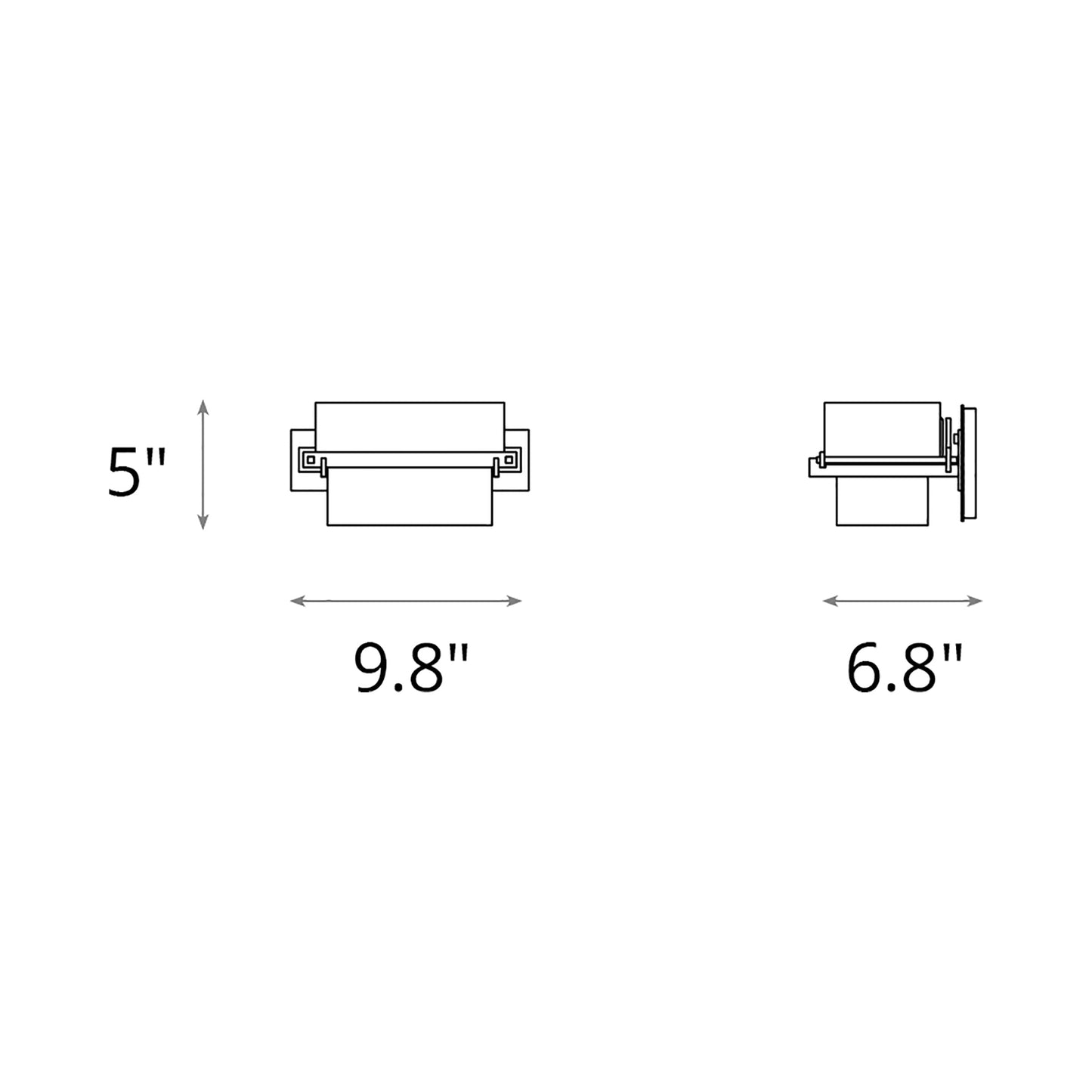 Kakomi Bath Wall Light - line drawing.