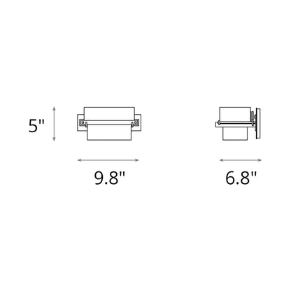 Kakomi Bath Wall Light - line drawing.