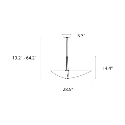 Kirigami Pendant Light - line drawing.