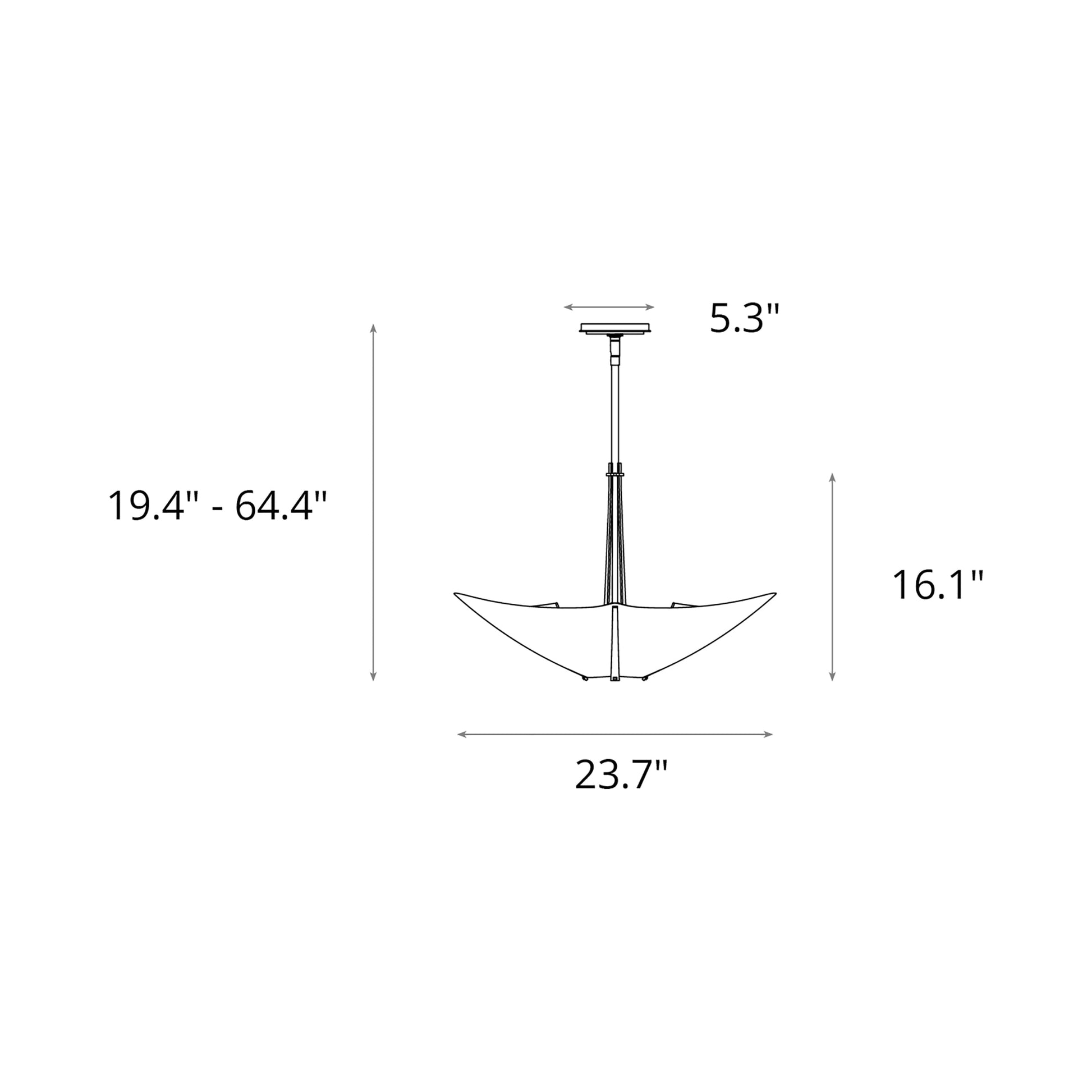 Kirigami Pendant Light - line drawing.