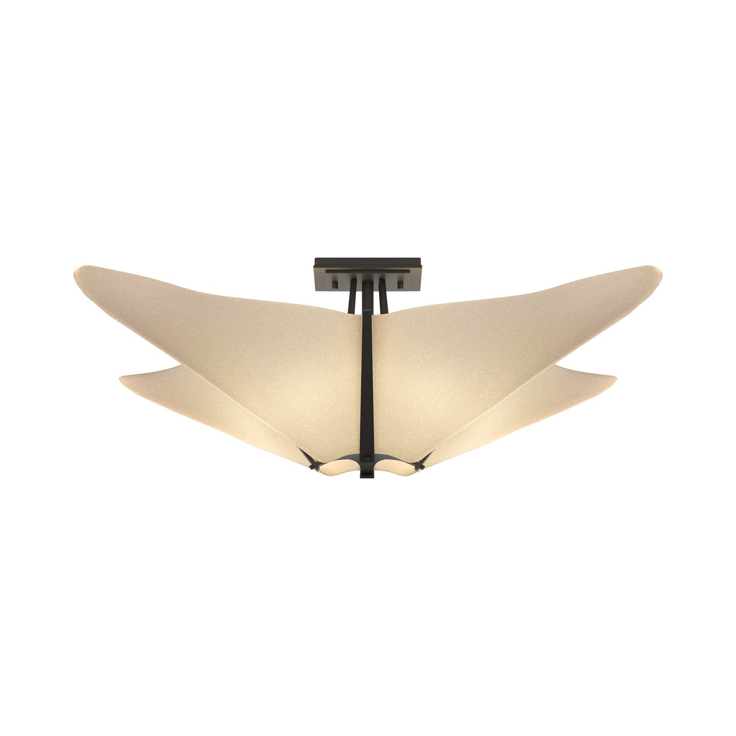 Kirigami Semi Flush Mount Ceiling Light in Black.