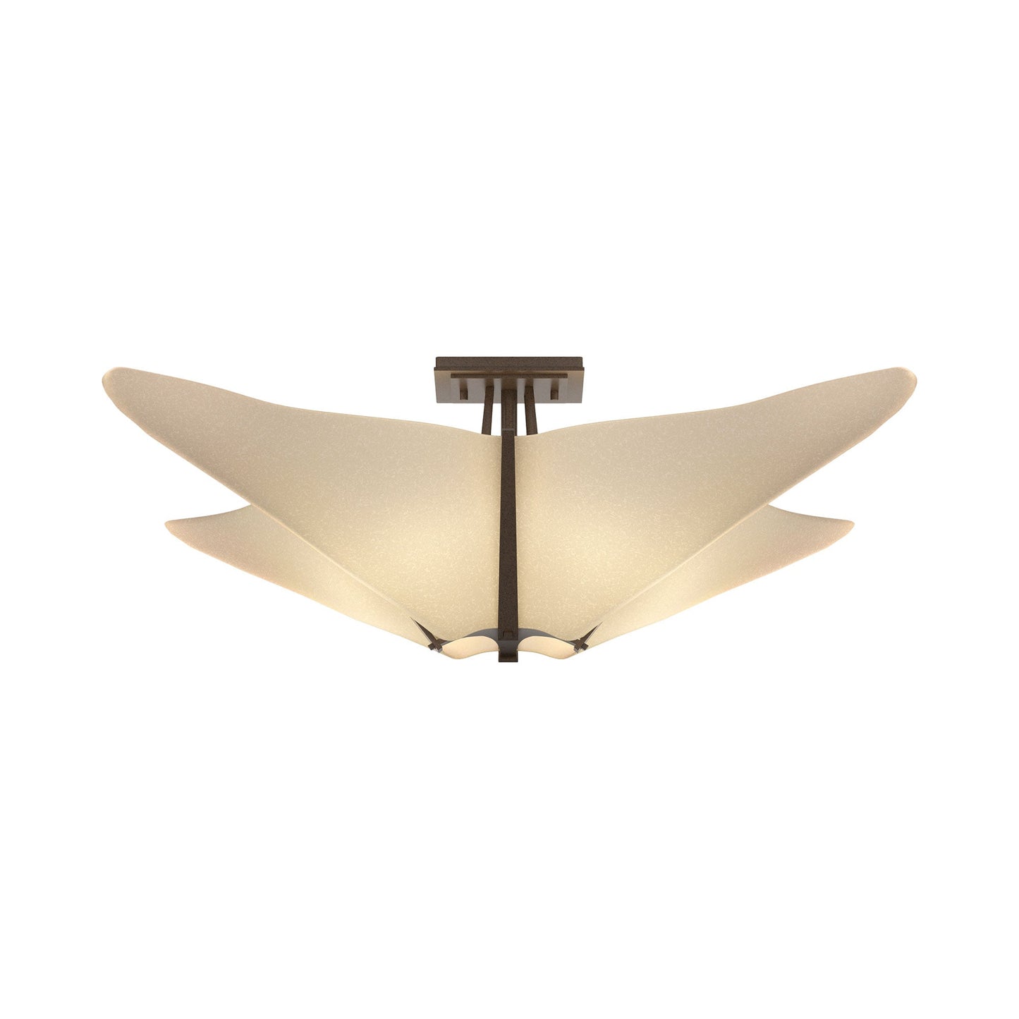 Kirigami Semi Flush Mount Ceiling Light in Bronze.