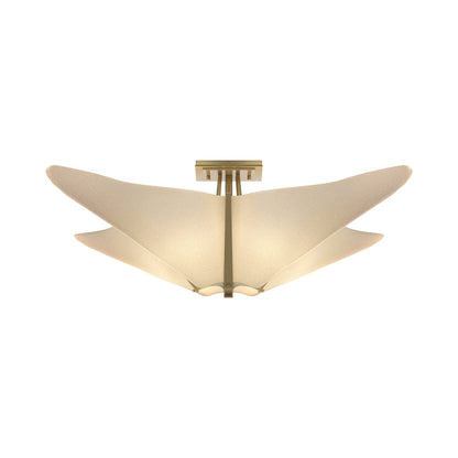 Kirigami Semi Flush Mount Ceiling Light in Modern Brass.