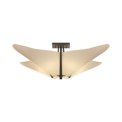 Kirigami Semi Flush Mount Ceiling Light in Natural Iron.