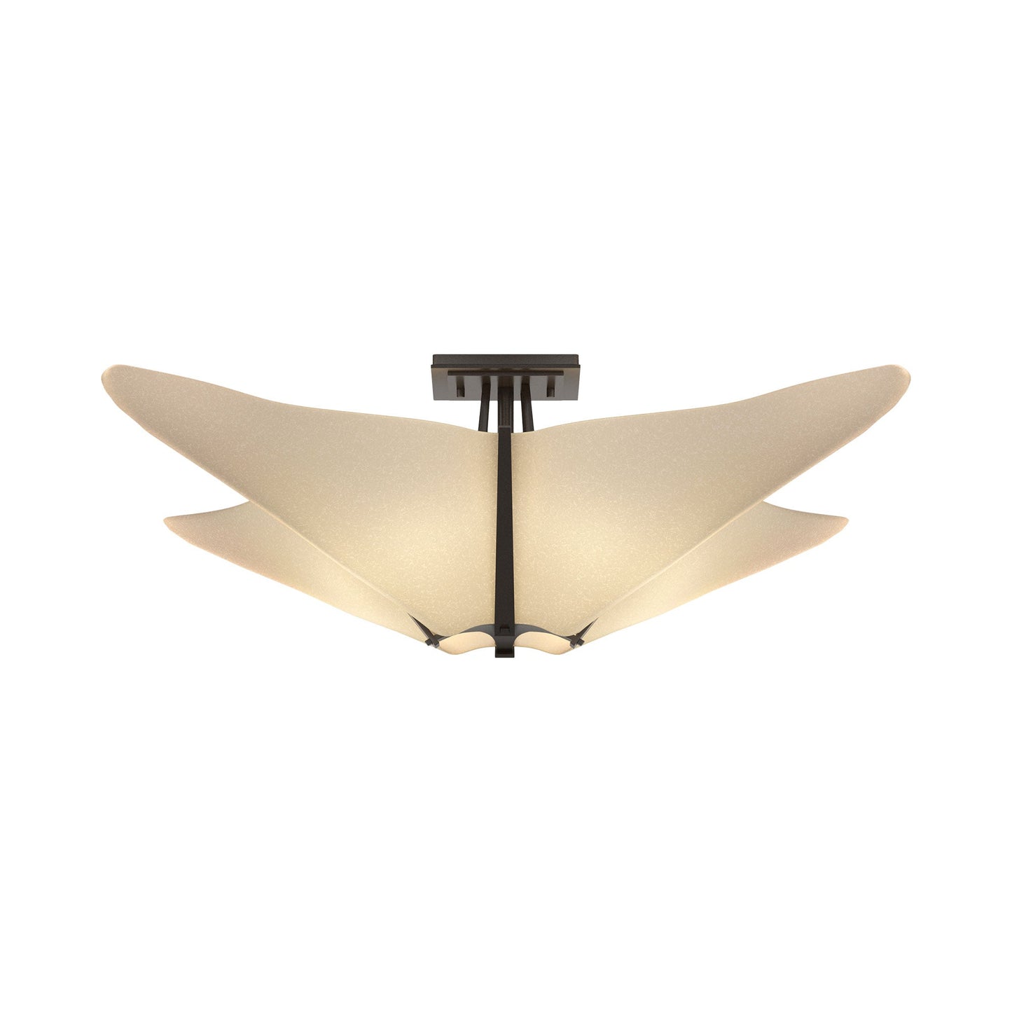 Kirigami Semi Flush Mount Ceiling Light in Oil Rubbed Bronze.