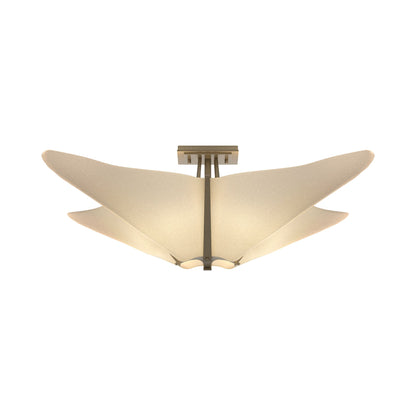 Kirigami Semi Flush Mount Ceiling Light in Soft Gold.
