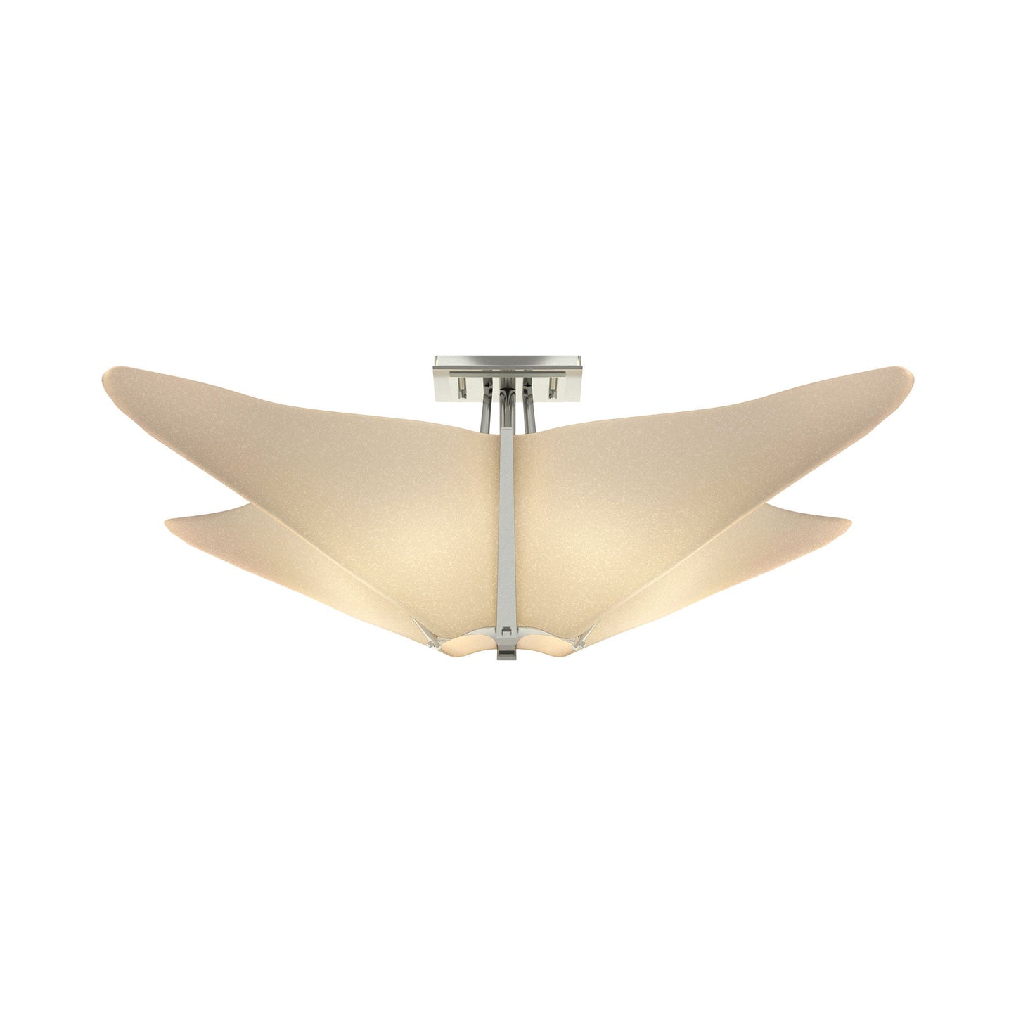 Kirigami Semi Flush Mount Ceiling Light in Sterling.