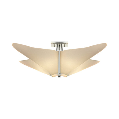 Kirigami Semi Flush Mount Ceiling Light in Sterling.