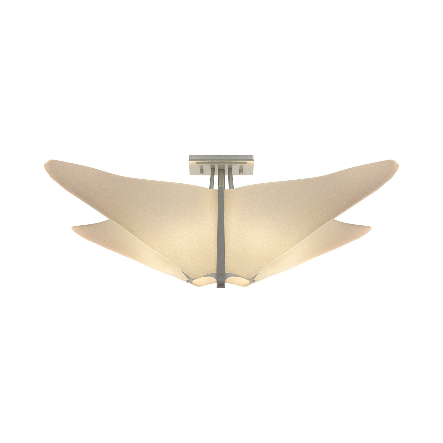 Kirigami Semi Flush Mount Ceiling Light in Vintage Platinum.