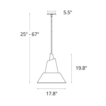 Kora Pendant Light - line drawing.