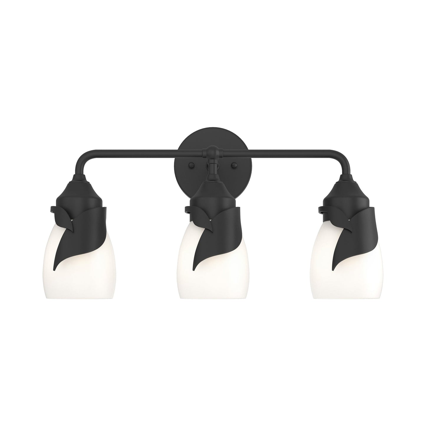 Lapas Bath Vanity Light in Black (Opal Glass).