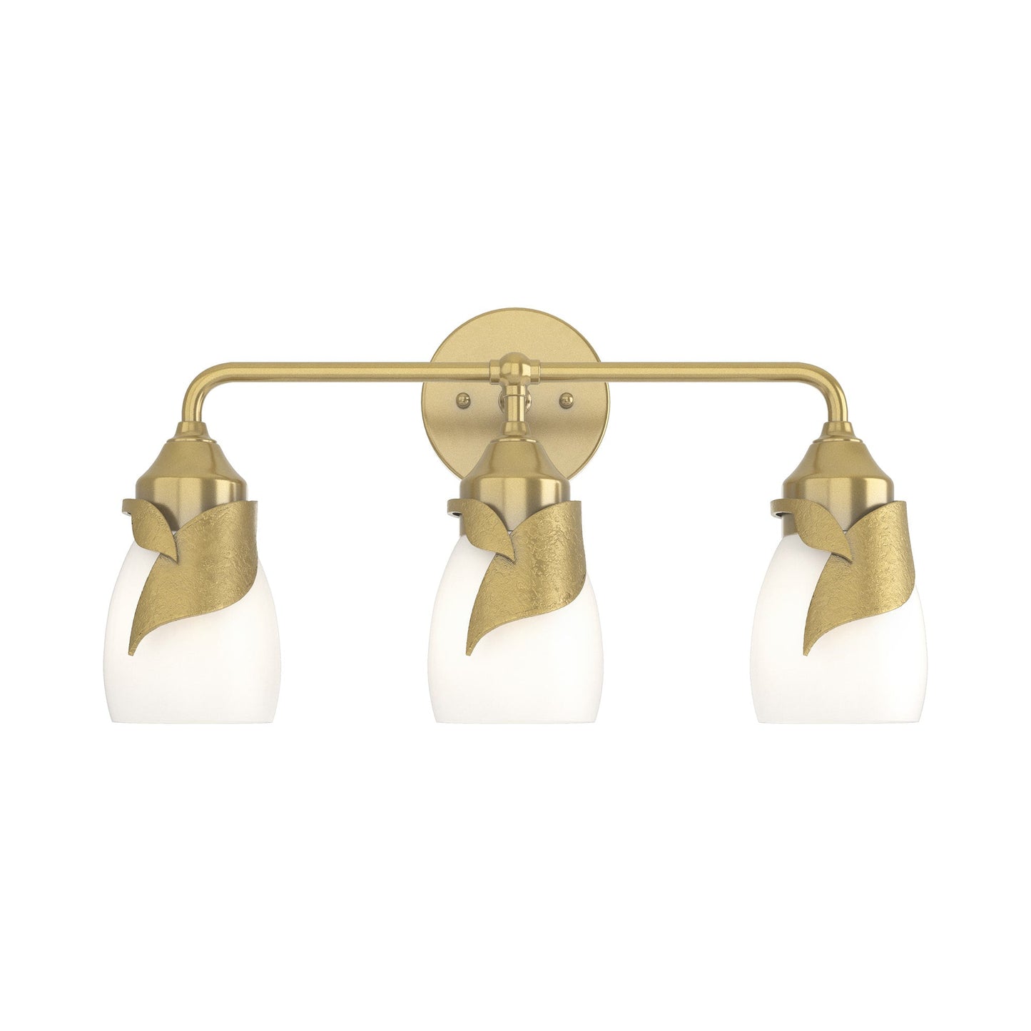 Lapas Bath Vanity Light in Modern Brass (Opal Glass).